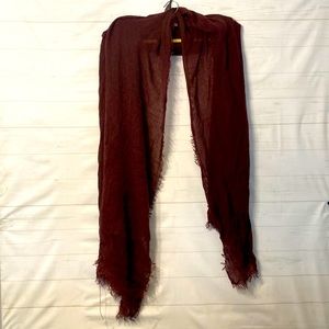 Maroon Frayed Scarf